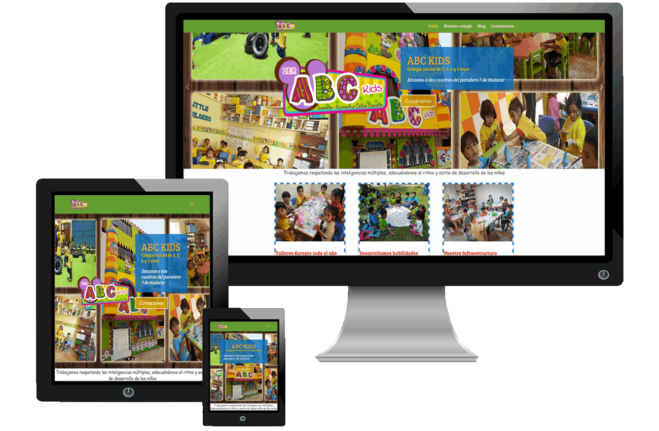 Página web del colegio ABC KIDS hecho por TESCANET